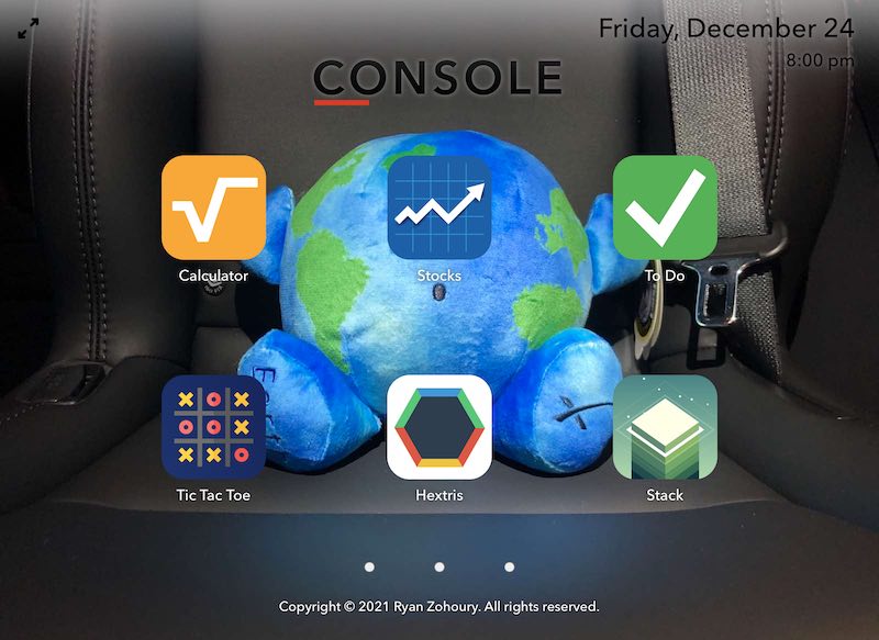 Tesla Console - Favorite apps